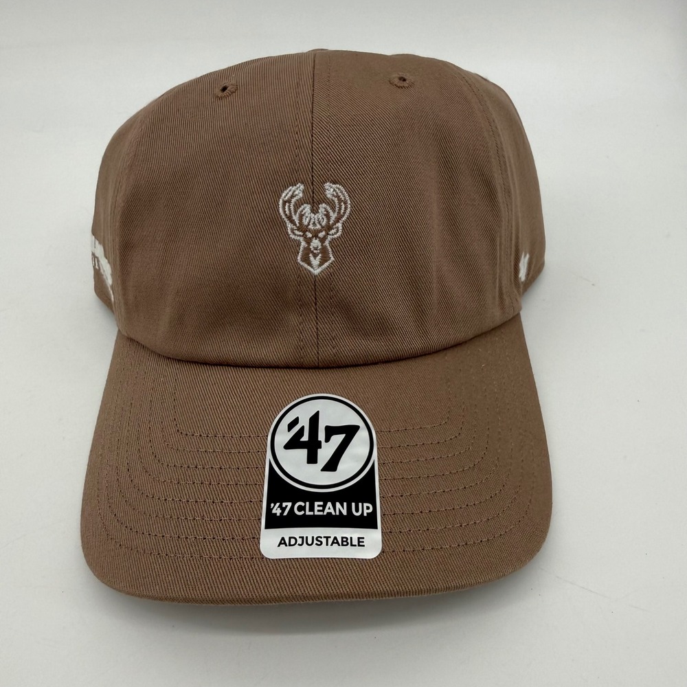 47 Brand Milwaukee Bucks NBA Clean Up Adjustable Hat Brown KFNDAL13CNSV1